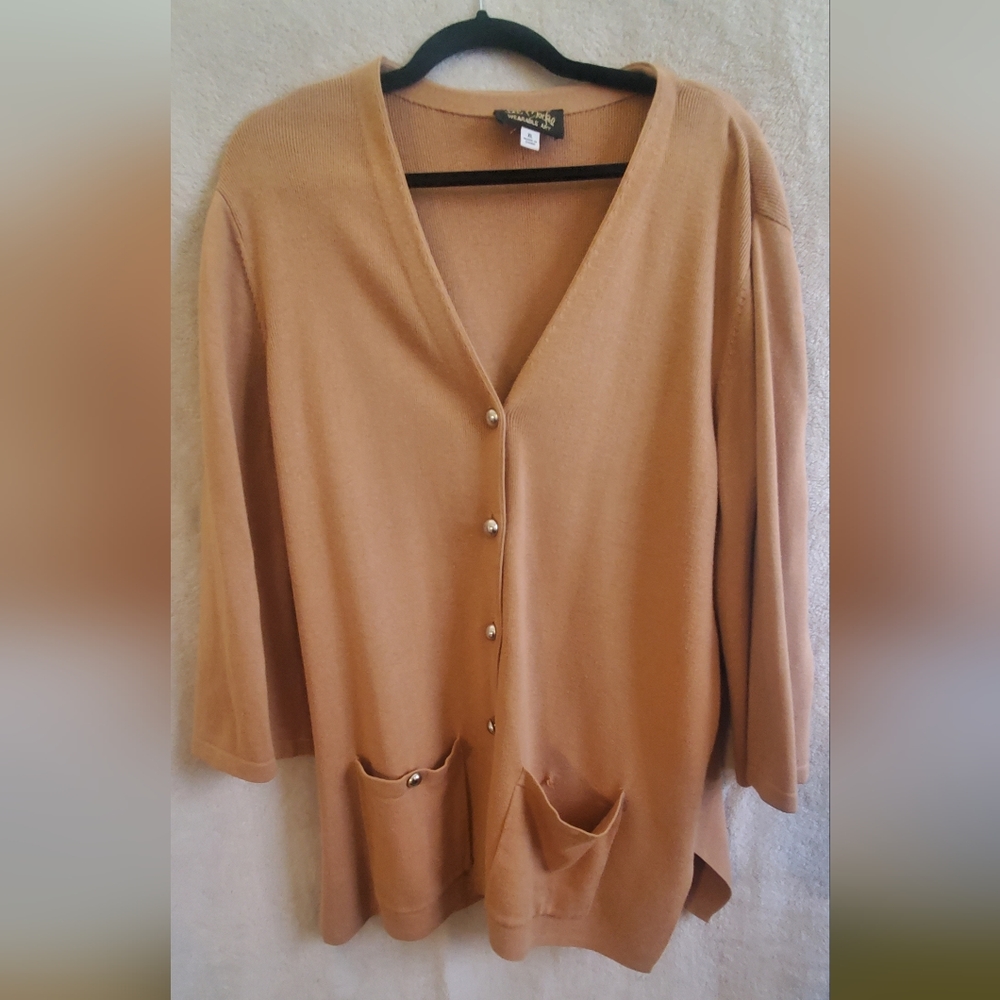 Bob Mackie Brown Cardigan XL
